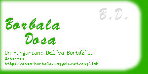 borbala dosa business card